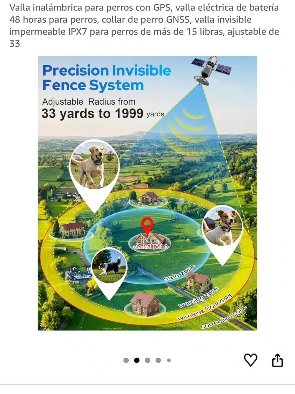 Amazon GPS Wireless Dog Fence System - Blue and Yellow
